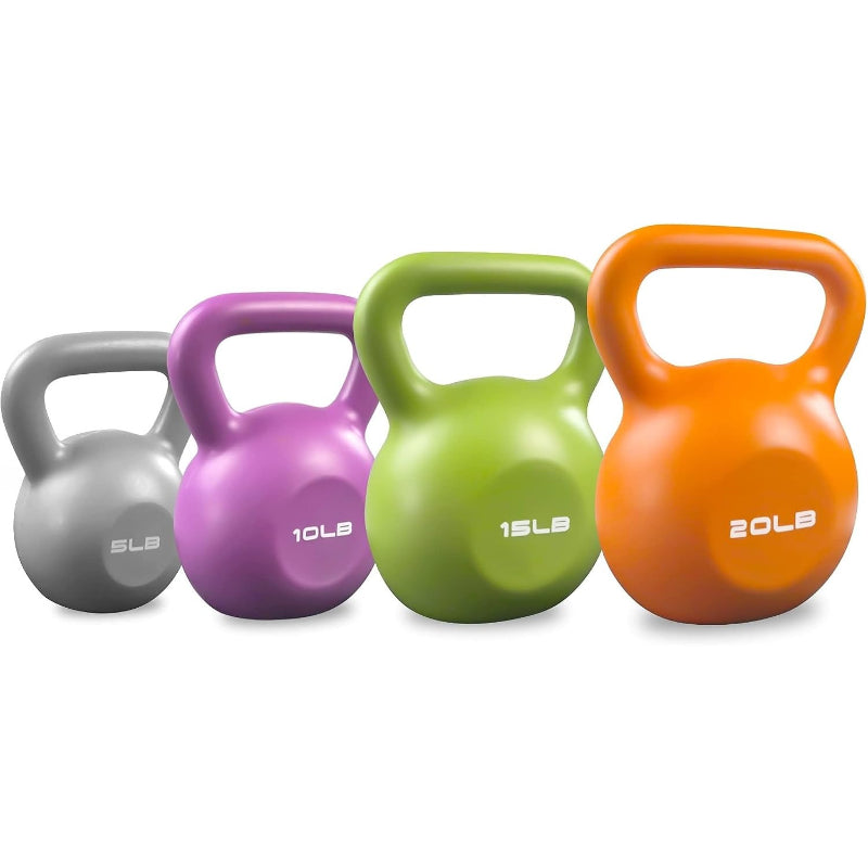 4‑Piece Vinyl Coated Kettlebell Set