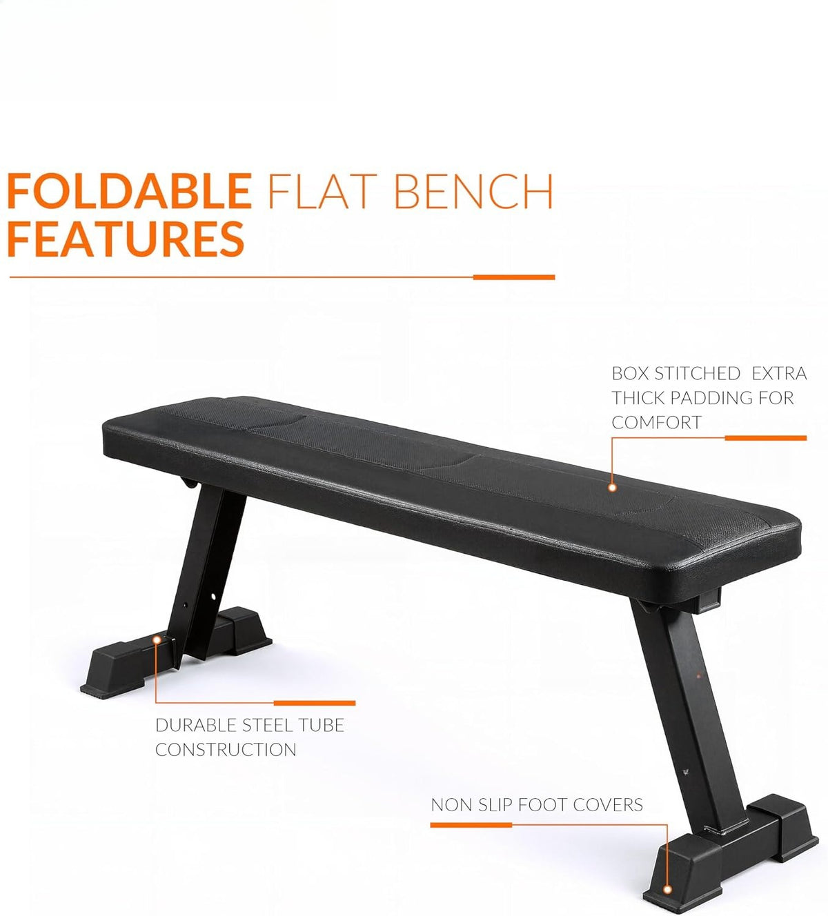 Foldable Flat Steel Frame Weight Bench
