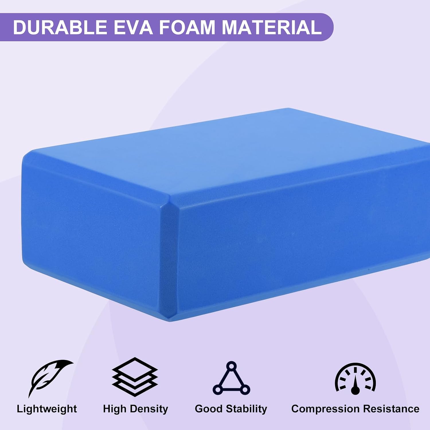 2‑Pack EVA Foam Yoga Blocks with Resistance Band Set
