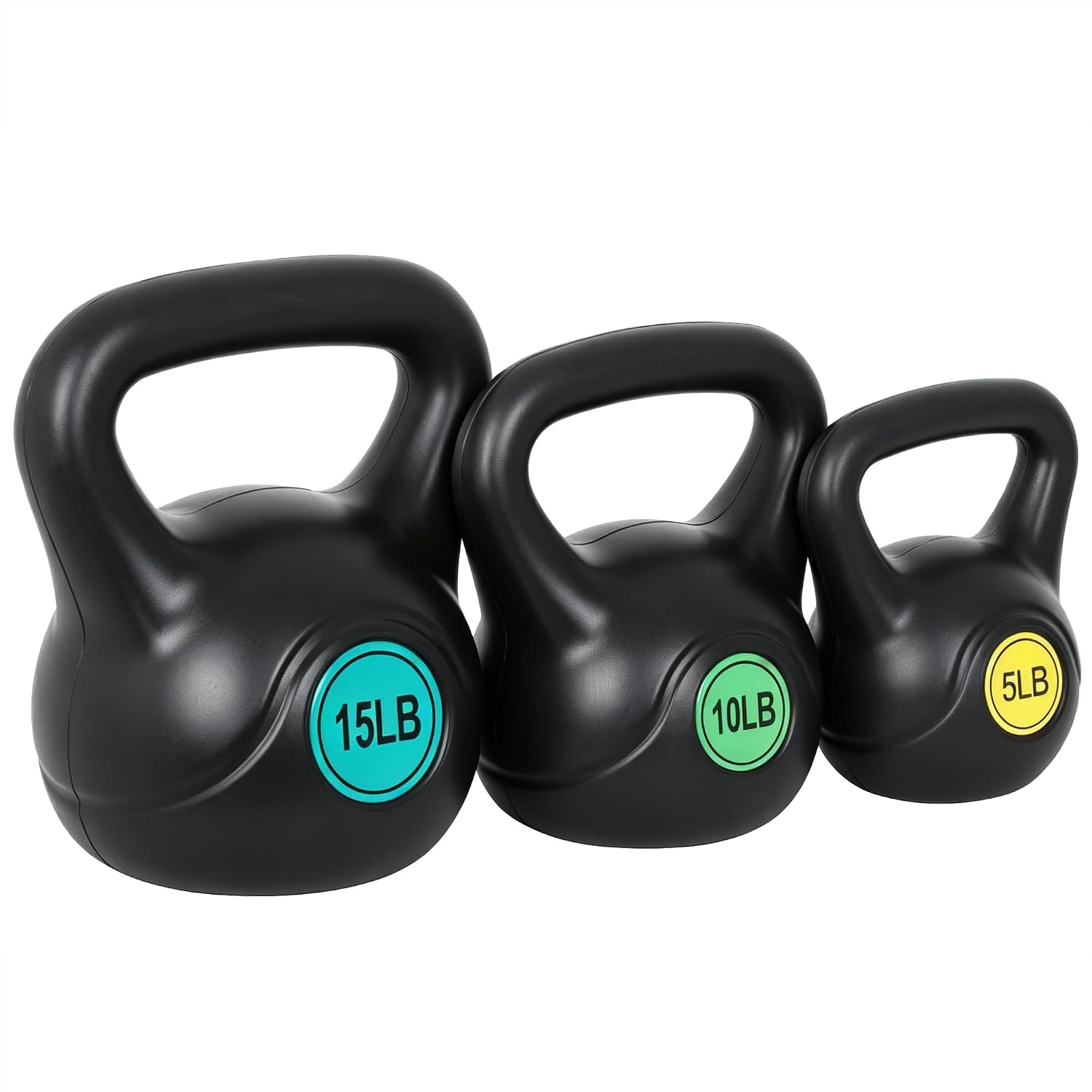 5‑10‑15 lbs Ergonomic Kettlebell Set