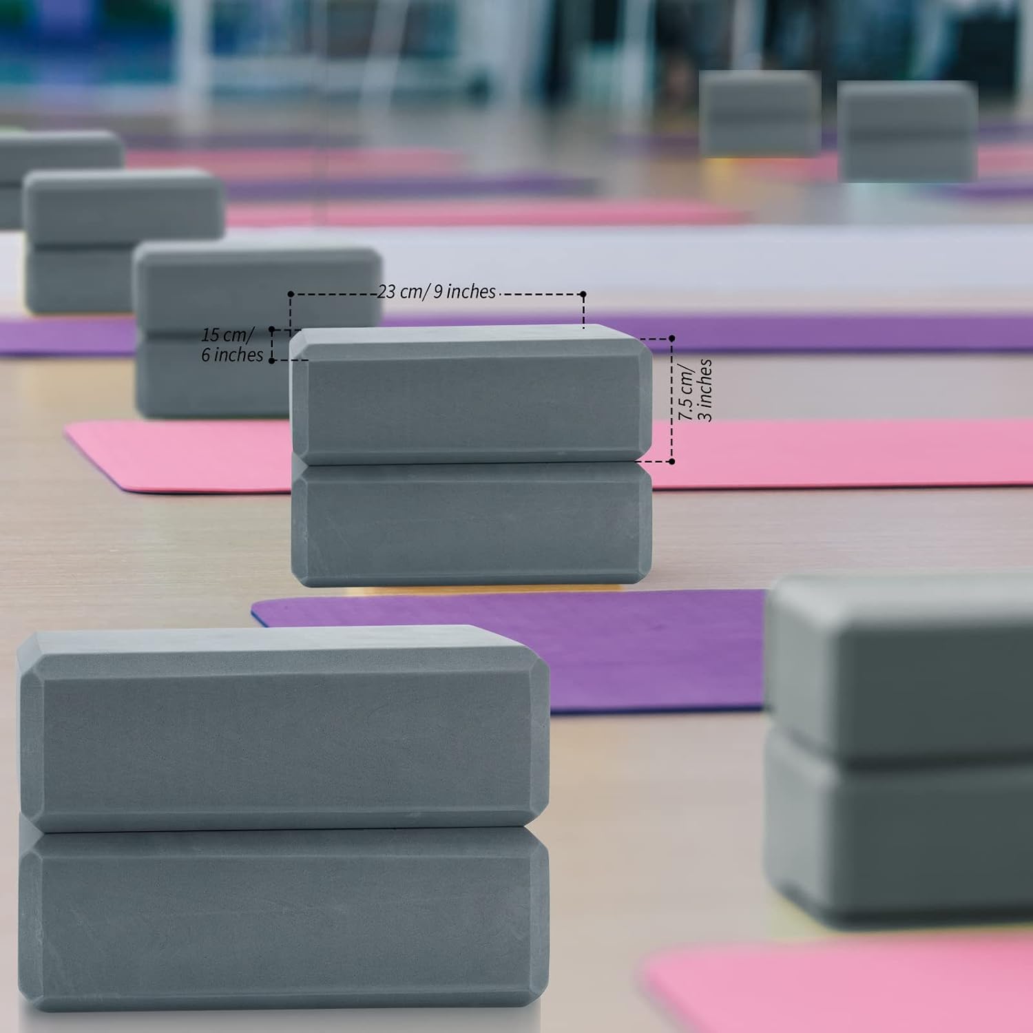 4‑Pcs Non‑Slip EVA Foam Yoga Blocks