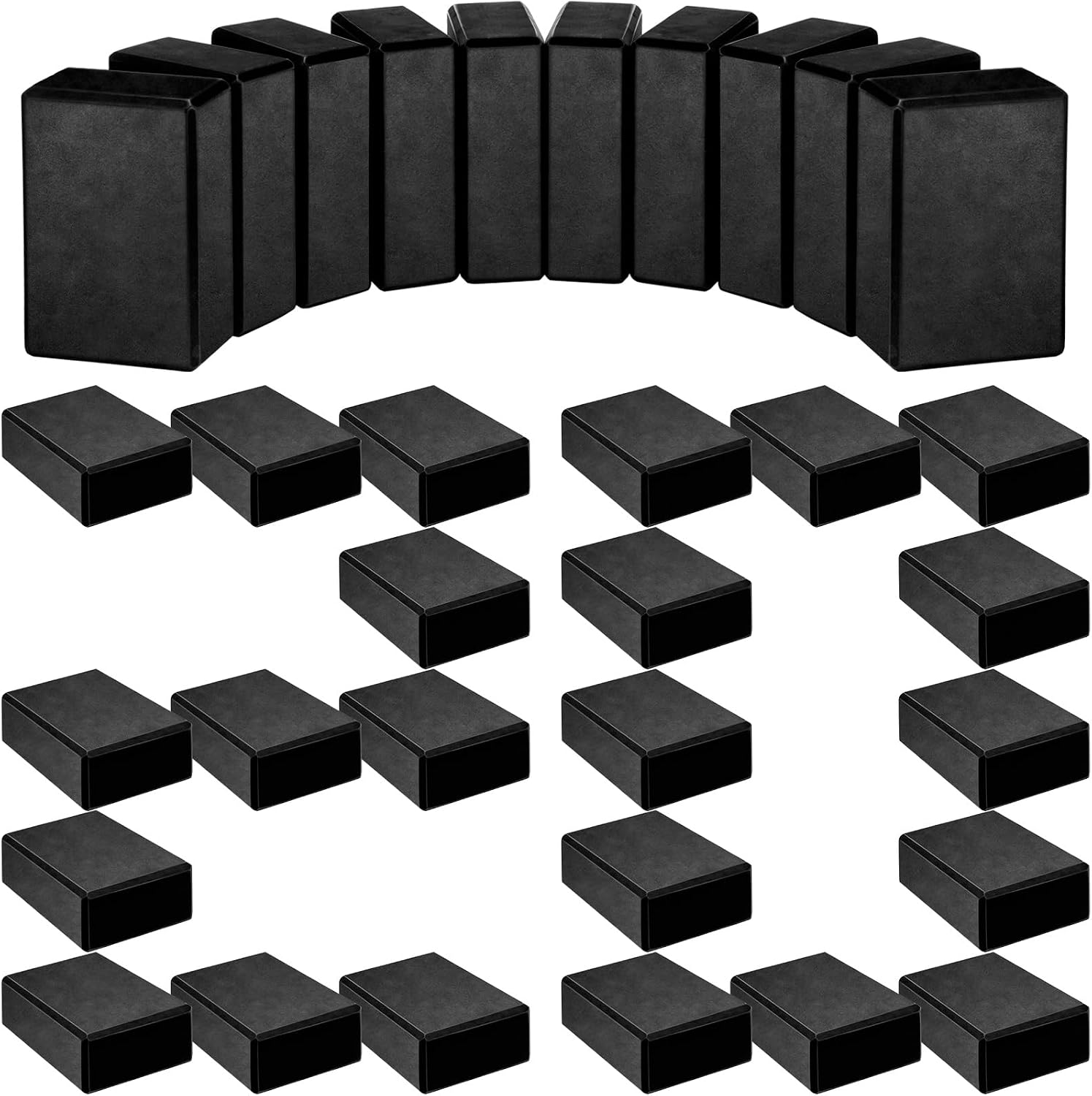 20‑Pcs Black Non‑Slip EVA Yoga Blocks