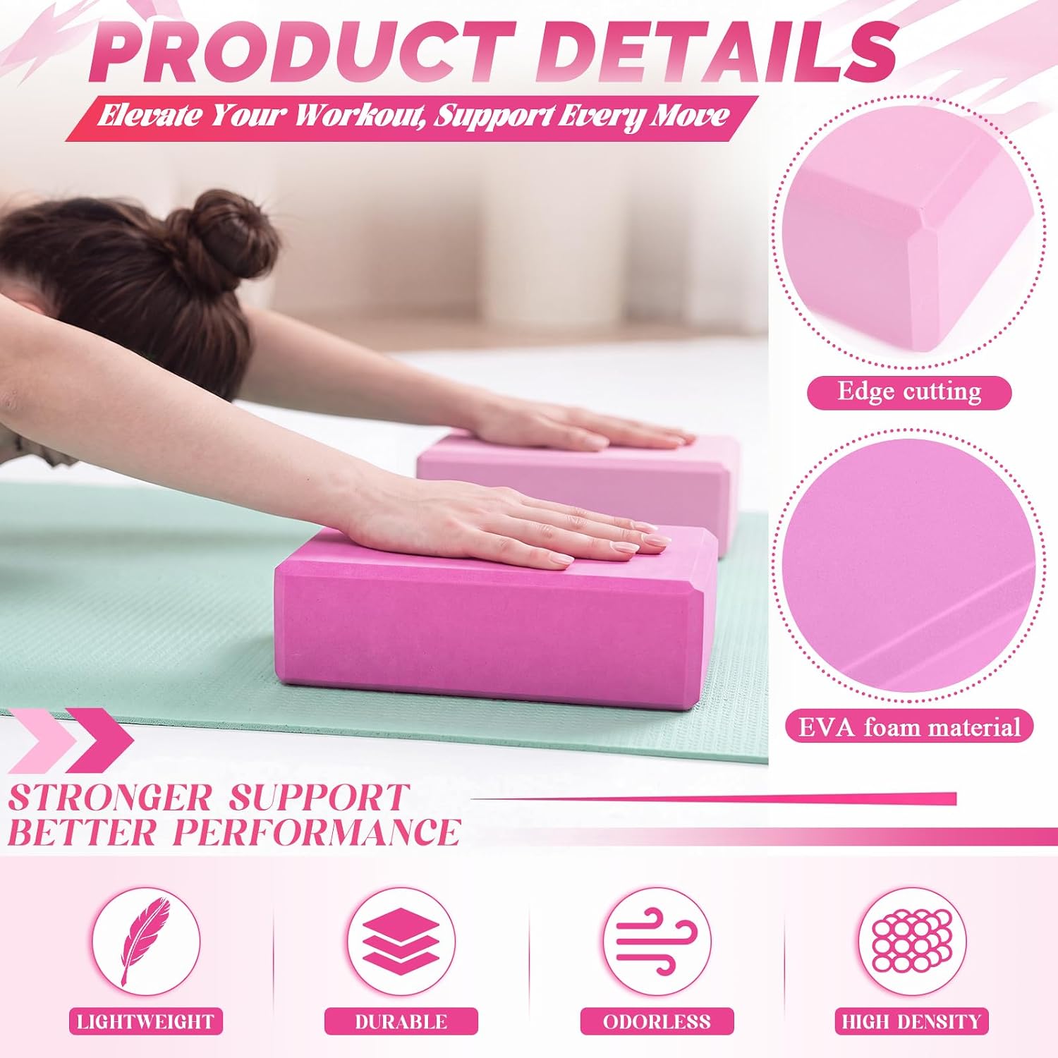 12‑Pack EVA Foam Yoga Bricks