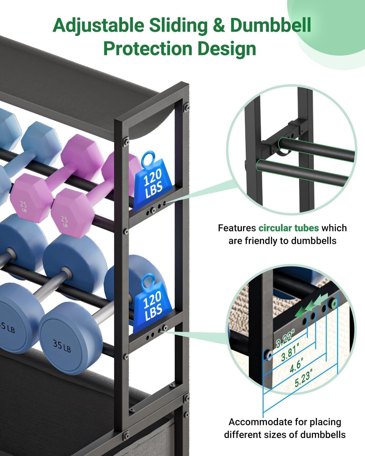4‑Tier Movable Weight Storage Rack with Casters
