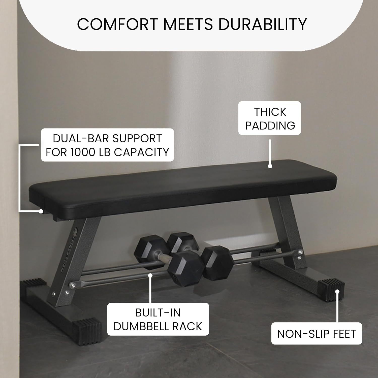 1000‑LBS Essential Flat Weight Bench