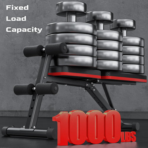 1000LBS 36‑Position Adjustable Folding Weight Bench