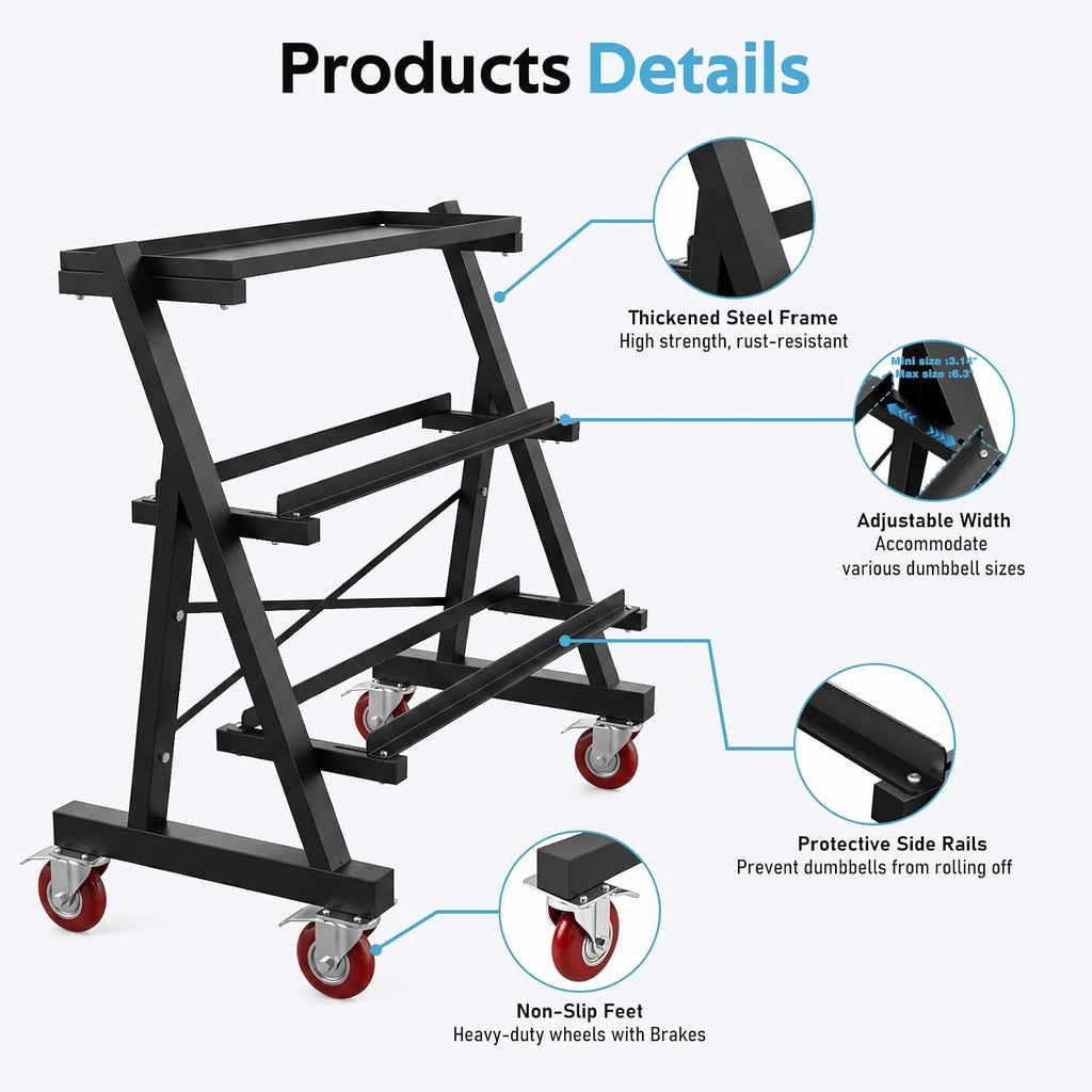1200‑LB 3‑Tier Adjustable Weight Storage Rack