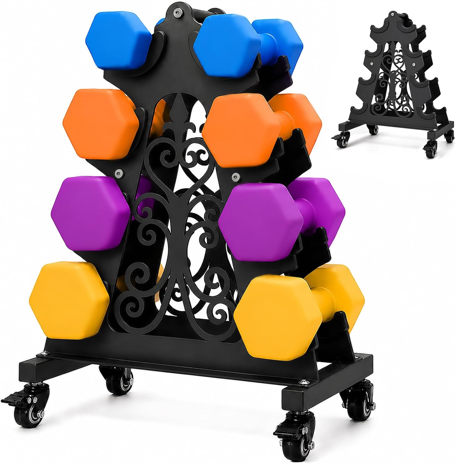 4‑Tier Wheeled A‑Frame Weight Storage Rack