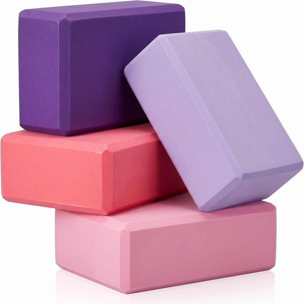 4‑Pcs Multicolor Non‑Slip EVA Foam Yoga Blocks