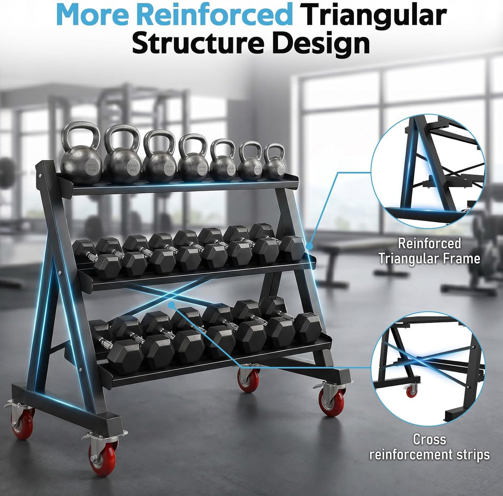 1200‑LB 3‑Tier Adjustable Weight Storage Rack
