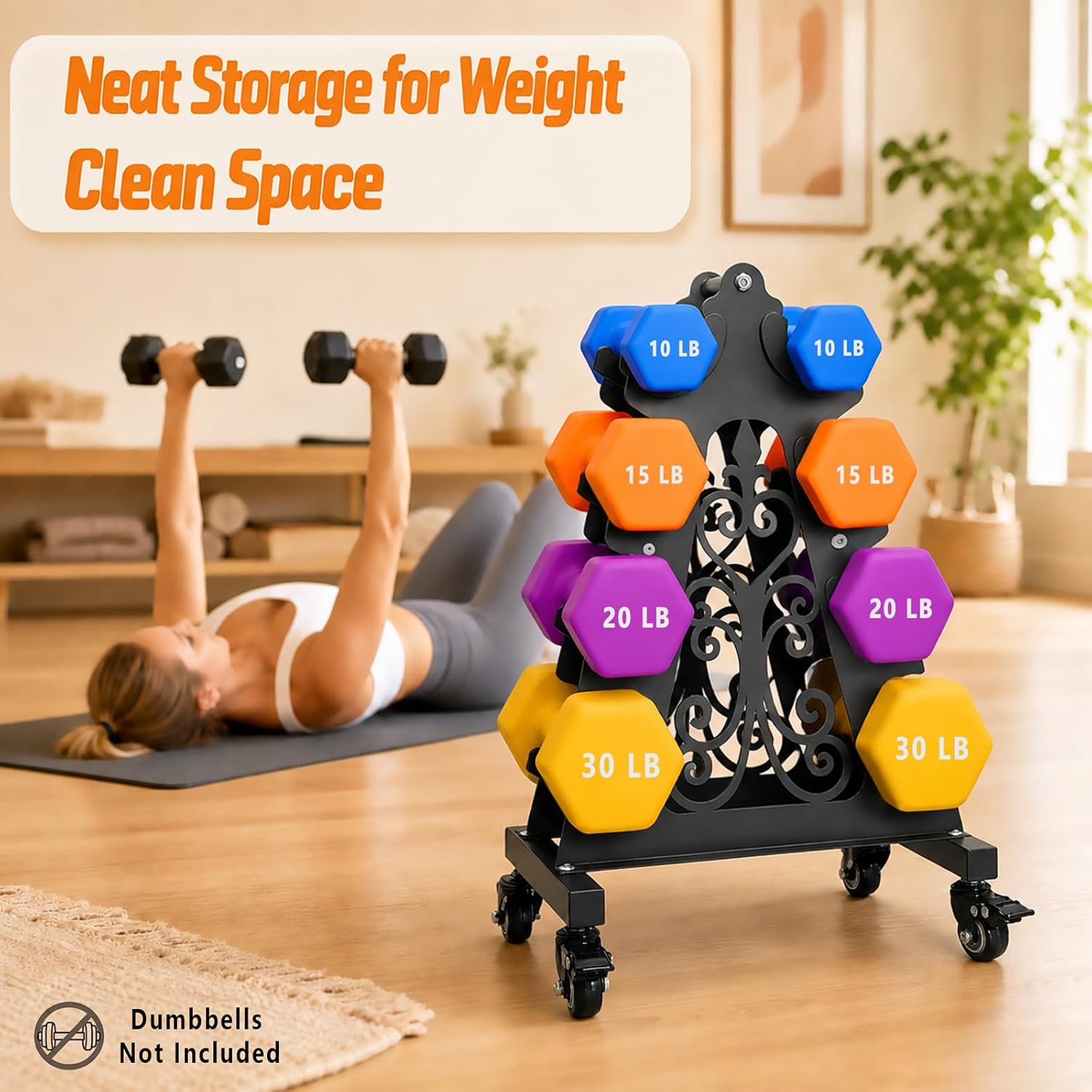 4‑Tier Wheeled A‑Frame Weight Storage Rack