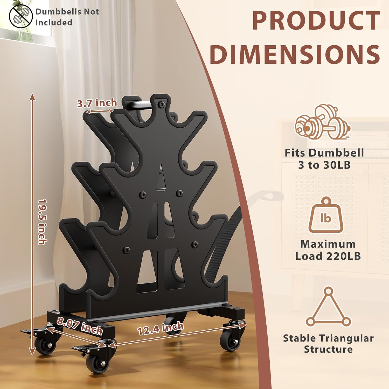 4‑5‑Tier Wheeled A‑Frame Weight Storage Rack