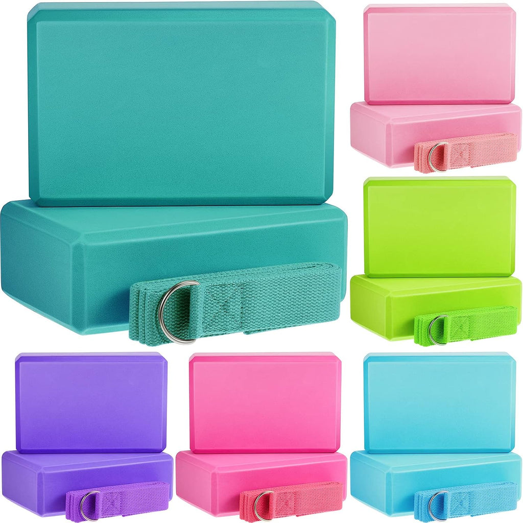 18‑Pcs EVA Foam Yoga Blocks & Adjustable Strap Set