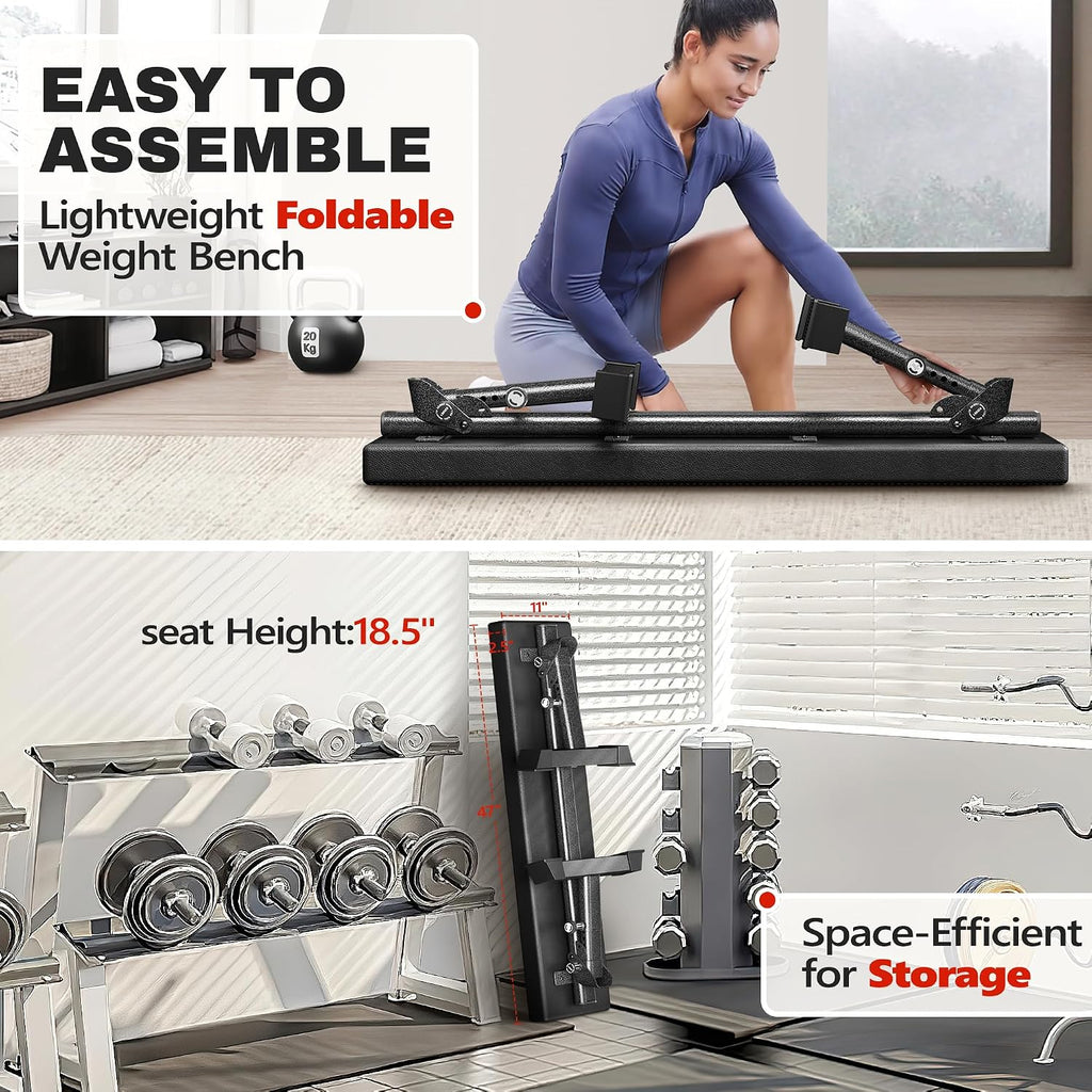 1300‑LBS Foldable Flat Weight Bench