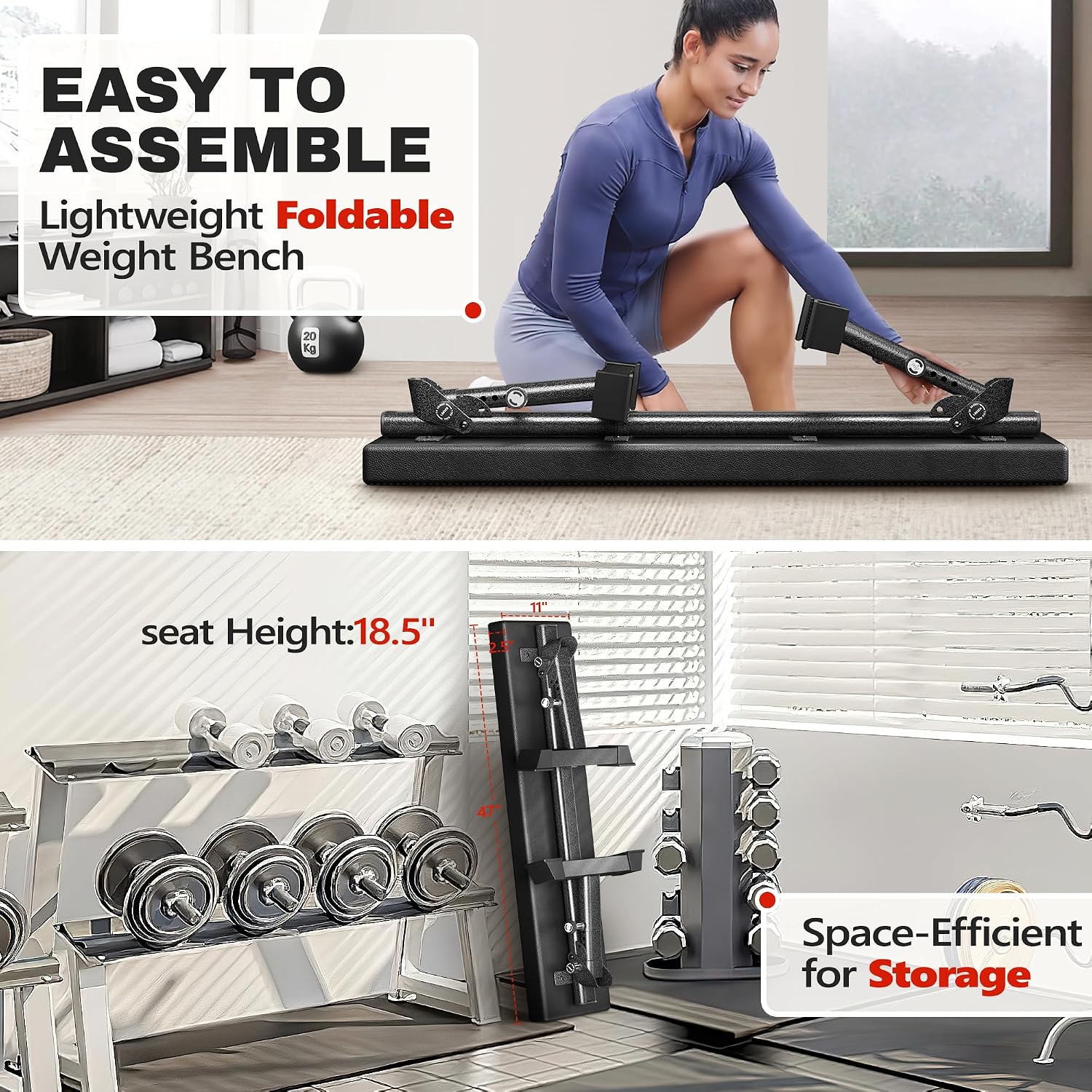 1300‑LBS Foldable Flat Weight Bench