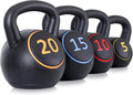 4‑Piece HDPE‑Coated Concrete Kettlebell Set
