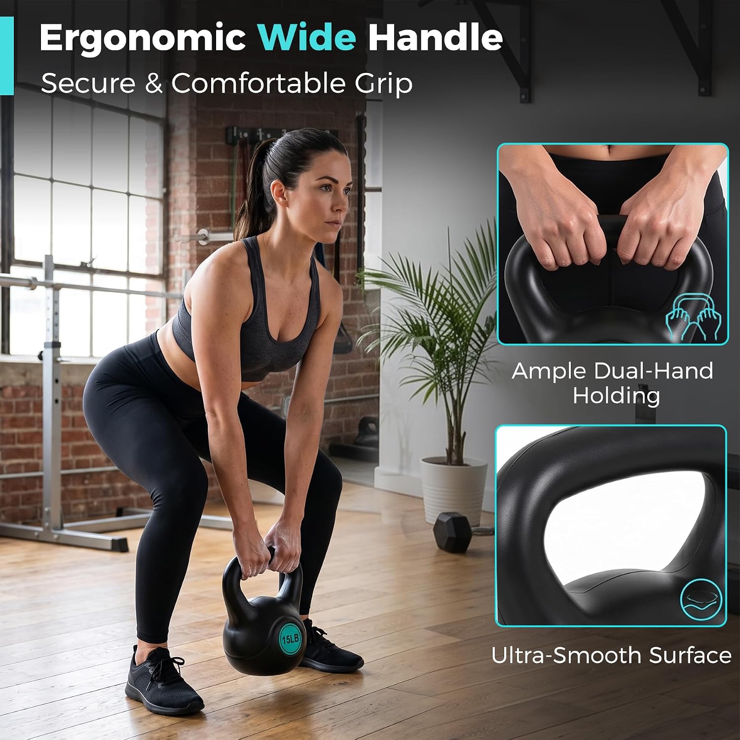 5‑10‑15 lbs Ergonomic Kettlebell Set