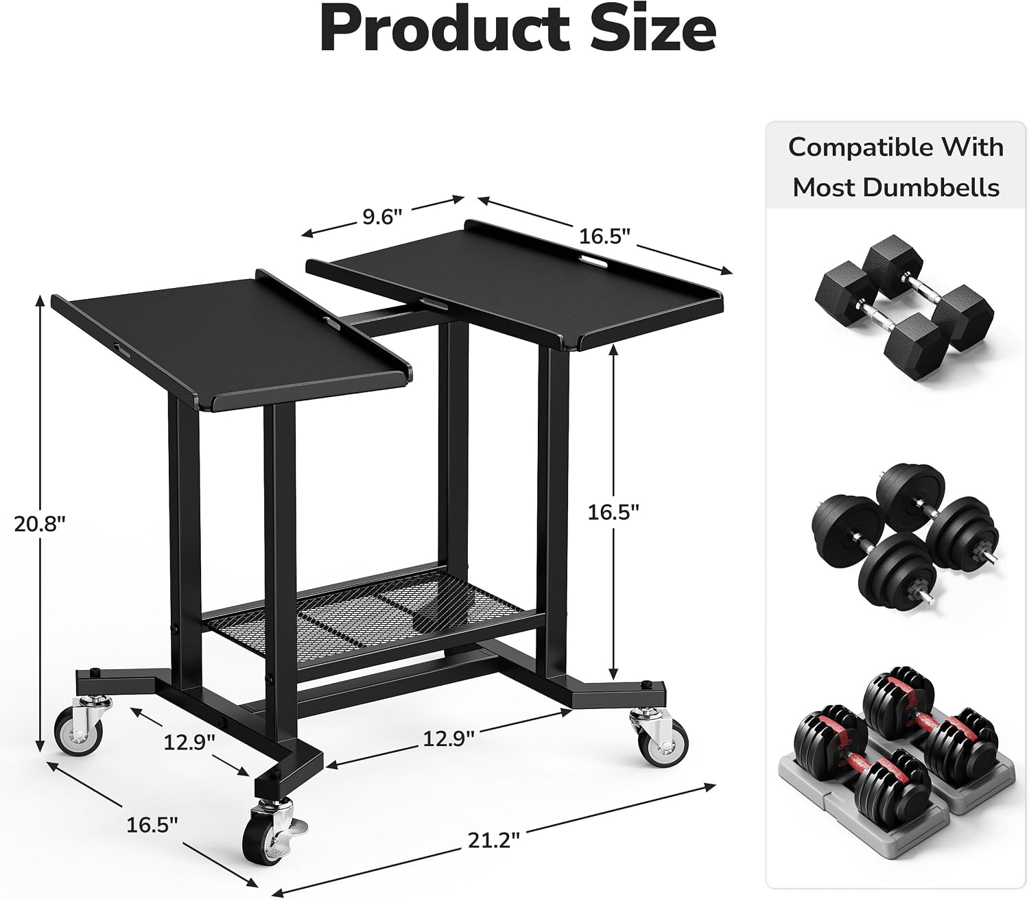 400‑LB Heavy‑Duty Dumbbell Storage Rack