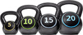 4‑Piece Black Strength Training Kettlebell Set