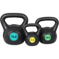 3‑Piece Wide‑Grip Flat‑Base Kettlebell Set